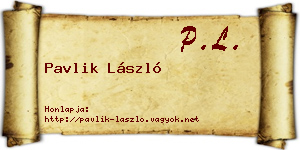 Pavlik László névjegykártya