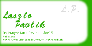 laszlo pavlik business card