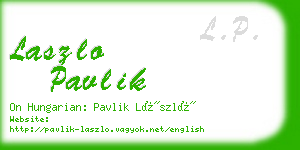 laszlo pavlik business card